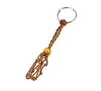 Shntig Jaula para colgante de piedras con llavero, llavero para niños y, cordón artesanal, llavero con soporte de piedra vacío, llaveros para mochilas