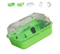 Shntig Jaula portátil para hámster de doble nivel, con transporte manual transparente para una fácil limpieza