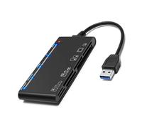 Shntig Lector de tarjetas múltiple portátil con interfaces USB 3.0 para lector de tarjetas MS Storage Media MS