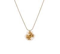 Shntig Opciones de estilos Collar de conchas marinas de Summers Colgante de estrellas de mar de caracola chapado en oro con cadena de acero inoxidable Joyería resistente agua Collar con colgante de