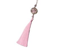 Shntig Práctico e intrincado amuleto de borlas Han Fu con diseños de flores de la suerte para eventos especiales y piezas culturales cotidianas Adorno de poliéster hecho a mano