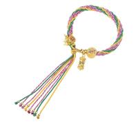 Shntig Pulsera de la suerte inspirada en tibetano tejida a mano para mujer con coloridos patrones de reencarnación y diseños únicos Accesorios de