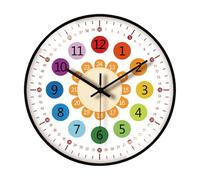 Shntig Reloj de Pared de Dibujos Animados para niños de 8 Pulgadas, Herramienta de educación temprana para enseñar la con Movimiento silencioso para Uso doméstico, Pared para niños