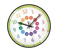 Shntig Reloj de Pared de Dibujos Animados para niños de 8 Pulgadas, Herramienta de educación temprana para enseñar la con Movimiento silencioso para Uso doméstico, Pared para niños