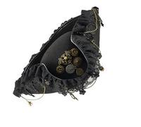 Shntig Sombrero con Adorno de Encaje Sombrero Tricornio para Disfraces de Accesorios para la Cabeza Esenciales para representaciones teatrales y Eventos temáticos Accesorios de recreación histórica