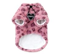 Shntig Suéter de felpa suave con patrón de leopardo para mascotas, para un uso suave y protege el calor del invierno, abrigo térmico para gatos