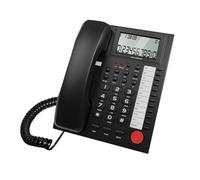 Shntig Teléfono fijo con cable para oficinas y hogar, con pantalla brillante de identificación de llamadas y auriculares manos libres, teléfono de escritorio con auriculares
