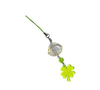 Shntig Tréboles de hojas portátiles, campanillas de, decoración colgante para teléfono, amuleto de buena suerte de acrílico resistente, llavero de tréboles acrílicos de uso diario informal