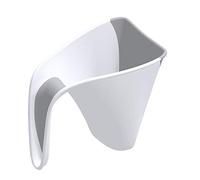 Shnuggle Jarra de enjuague de baño, enjuague de champú para bebés y niños pequeños, taza de enjuague de cabello de baño, jarra de lavado de cabello con asa, accesorios esenciales de baño, blanco/gris