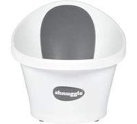 Shnuggle SBP-WGS-EUR - Bandeja para el baño del bebé hasta 12 meses con tapa en la parte inferior, blanca con respaldo gris con estrellas - 1,2 kg
