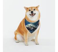 Shoal of Fish - Bufanda triangular para perros pequeños, medianos y grandes, color negro, bandanas para perros
