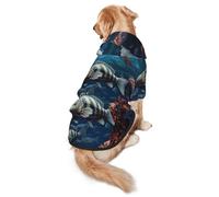 Shoal of Fish - Sudadera con capucha para perros medianos y grandes, abrigo de invierno para mascotas, color negro