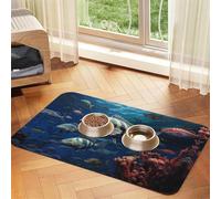 Shoal of Fish - Tapete de alimentación para mascotas, reutilizable y portátil, para perros y gatos, para perros y gatos, contiene derrames, protege los suelos,