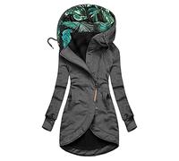 SHOBDW Abrigo Largo Parka 2021 Cuello Alto Sólido Manga Larga Jacket Caliente Sudaderas con Capucha Elástico Elegante Chaqueta con Bolsillo Liquidación Venta(Gris,M)