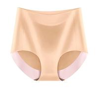 SHOBDW Bragas Mujer Algodon Sin Costuras De Seda Hielo Cintura Alta Mujer Blancos Las Bragas Posparto Culotte Invisibles Ropa Tallas Grandes Femme Chic Et Élégant Invisible