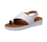 SHOBDW Chanclas Para Mujer Sandalias De Senderismo Primavera Verano Y Otoño Cómodas Con Corrección Dedos Cuña Plana Gruesa Ligeras Hebilla Una Sola Línea Informales Playa Hawaianas Plata 36