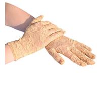 SHOBDW Guantes Mujeres invierno de elegante Alta Moda de malla Sexy Fiesta de graduación Guantes Elasticidad de Encaje de Rejilla Largos de neón para Damas Chicas de mujer Guantes(Caqui,One Size)