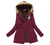 SHOBDW Invierno Mujeres Moda Informal más Gruesa Slim sólido Abajo Chaqueta Abrigo (Rosado-A, M)