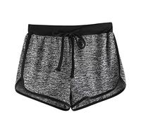 SHOBDW Las Mujeres de Moda señora de la Cintura elástica Verano sólido hasta la Rodilla cómodos Pantalones Cortos Deportivos Pantalones Casuales de Playa (M, W-Gris)