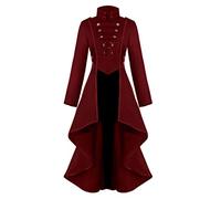 SHOBDW Liquidación Venta Abrigo Mujer Invierno Rebajas Retro Trajes Mujer Capa Mujer Largos Chaqueta Mujer Abrigo Parker Mujer Abrigo Steampunk Mujer Abrigo Gótico Mujer Talla Grande(Rojo,XL)