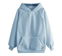 SHOBDW Liquidación Venta Moda para Mujer Sudadera con Capucha Pullover Blusa con Bolsillo Sólido Flojo 2019 Otoño Invierno Manga Larga para Mujer Tops (M, Azul)