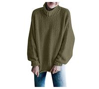 SHOBDW Liquidación Venta Suéter Mujer Cuello Alto Mujer Sólido Sexy Oversized con Capucha Sweatshirt Talla Grande Pullover Suéter Deportivos Suéter Ropa de Mujer(A,XXL)