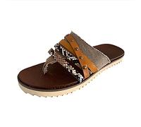 SHOBDW Plataforma Para Mujer Chanclas Verano Playa Elegantes De Mujer Zapatillas Sandalias Retro Con Tapa Planas Hawaianas Hawayanas 37 Comodas Brasileras Negras Ortopedicas Piscina Doradas Marrón 37