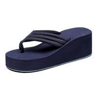 SHOBDW Plataforma Para Mujer Chanclas Verano Playa Elegantes Zapatillas -On Zapatos Sandalias Arena Con De Pala Dedo Hawaianas Piscina 39 Ortopedicas Casa Blancas Chinelas Pantuflas Azul