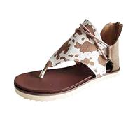 SHOBDW Sandalia Mujer Cómodo Versátil Casual Zapatos De Camuflaje Femenino Flip Zipper Ladies Retro Sandals Fracasa Sandalias Femeninas Chanclas 37 Barefoot Elegantes Dedo Para Talla 35 Comodas