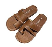 SHOBDW Sandalias Con Plataforma Para Mujer Retro Tipo Chancla Mujer Cómodas Planas De Tiras Verano Zapatillas Playa Y Ligeras Zapatos Fiesta Comodos Chanclas Blancas Negras Pantuflas Mulher Marrón 37