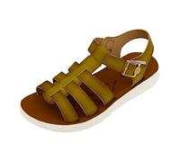 SHOBDW Sandalias De Tacon Para Mujer Comodas Y Elegantes Verano Color Sólido Hebilla Correa Casual Punta Abierta Cuñas Parte Inferior Transpirable Zapatos Cangrejeras Vestir Con Zapatillas Mayor Oro
