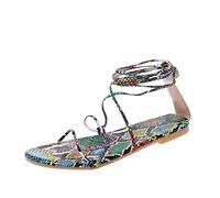 SHOBDW Sandalias Deportivas Mujer Verano Comodas Finas Y De Las Mujeres La Banda Serpientes Grandes Tamaño Correa Del Tobillo 37 Senderismo Zapatos Cuña Ladies Sandals Comodos Arch Fit Multicolor 37