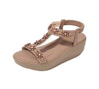 SHOBDW Sandalias Mujer Verano Cómodas Ortopédicas De Punto Deportivas Bohemia Beach Casual Women &Amp; Ladies # Women'S Plataforma Trekking Bonitas Zapato Ortopedico Zapatos Comodos Sandalia Con Café