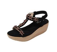 Shobdw Sandalias Mujer Verano Cómodas Ortopédicas De Punto Deportivas Bohemia Beach Casual Women &Amp; Ladies # Women'S Plataforma Trekking Bonitas Zapato Ortopedico Zapatos Comodos Sandalia Con Negro