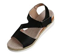 SHOBDW Sandalias Mujer Verano Planas Bohemio De Para Mujer Talla Grande Con Plana Y Pez Europa Unidos Comodas Zapatos Calzado Negro Tallas Grandes Zapatillas Mayor Caminar Esparto Deportiva Negro 38