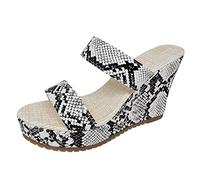 SHOBDW Sandalias Trekking Deportivas Mujer Comodas Ortopedicas Para Con Zapatos De Cuña Punta Abierta Estampado Calzado Verano Caminar Barefoot Plataforma Zapato Sapatos Fiesta Sandalia Blanco 38