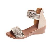 SHOBDW Sandalias Trekking Deportivas Mujer Comodas Ortopedicas Shoes Adult Female Long Slipper Socks For Women Summer Solid Color Casual Toe Flat Soft Indoor Verano Tallas Grandes Sandalia Oro 37