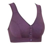 SHOBDW Sujetador sin Aros Mujer Costuras Frontal para De Edad Y Ancianos Aros Tipo Chaleco con Correa Ancha Nuevo Talla Grande Comodo Push Up Aros Deep Plunge Bra Non Wired Brasier Varillas