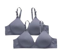 SHOBDW Sujetadores sin Aros Mujer 2 Pack No Underwire Breathable Bras Full Support Plus Size Brassiere Every Bra For Older Women Gathered Comfortable Underwear Daily Sosten Barillas Sujetador Aros