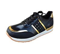 SHOBDW Zapatillas Verano Zapatos Deportivos Informales Planos con Cordones Y Cabeza Redonda De Cuero Que Bloquean El Color A La para Mujer Piscina Deportivas Casual Sapatilhas Mulher Bambas