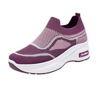 SHOBDW Zapatillas Verano Zapatos Deportivos para Primavera Y Mujer Gruesa Tacón Medio Malla Transpirable Bloque Color Estilo Informal Dance Deportivas Blancas Bambas Negras Casual Comodas De