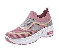 SHOBDW Zapatillas Verano Zapatos Deportivos para Primavera Y Mujer Gruesa Tacón Medio Malla Transpirable Bloque Color Estilo Informal Dance Deportivas Mulher Deporte Casa Blancas Casual