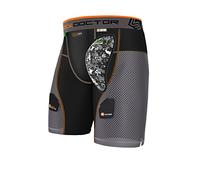 Shock Doctor AirCore Ultra PowerStride Pantalones Cortos de Hockey, Hombre, Negro/Gris, L