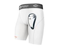 Shock Doctor Core Compression BioFlex Cup Pantalones Cortos para Atletismo, Hombre, Blanco, M