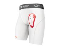 Shock Doctor Core Compression BioFlex Cup Pantalones Cortos para Atletismo, Niños, Blanco, M