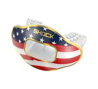 Shock Doctor Max Airflow - Protector labial con diseño de estrellas y rayas, color dorado