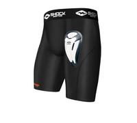 Shock Doctor - Short de compresión con Bioflex Copa, para adultos, color negro, talla L