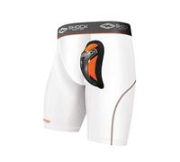 Shock Doctor UltraPro Compression Short with Ultra Carbon Flex Cup White Boy L