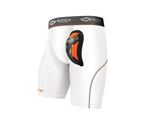 SHOCK DOCTOR UltraPro Compression Short with Ultra Carbon Flex Cup White L