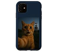Shocked Cat Selfie Alien on The Back Funny for Boys Girls Carcasa para iPhone 11